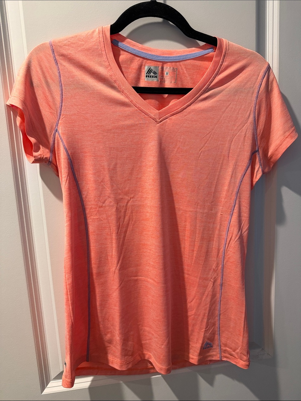 Reebok Coral-Orange V-Neck Performance Tee